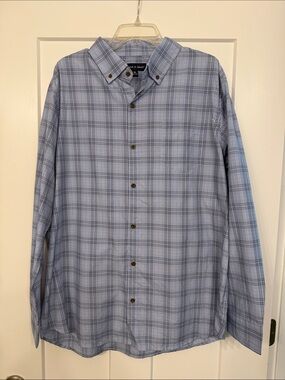 Preswick & Moore Light Blue Plaid Button-Down Shirt